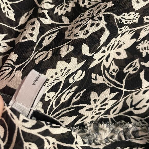 Reiss Top Womens Florence Floral Lace Inset Blouse Sz 8 Boho Tie Ruffle Viscose - Picture 5 of 9